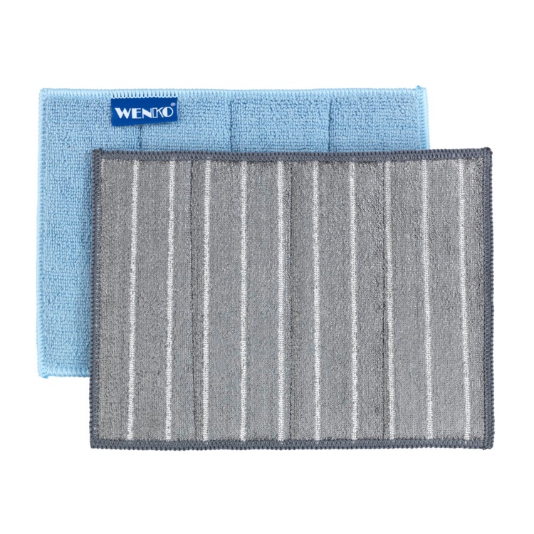 Sponges, cleaning using only water, Set of 2, REINIGUNGSSCHWAMM, 23 x 17 cm, Grey / Blue