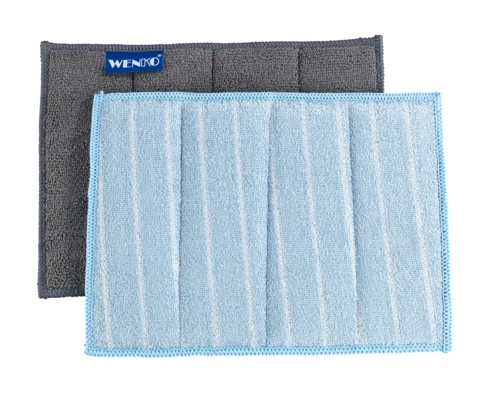 Sponges, cleaning using only water, Set of 2, REINIGUNGSSCHWAMM, 23 x 17 cm, Grey / Blue