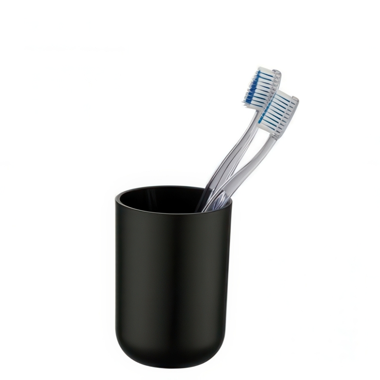Toothbrush holder / mug, BRASIL, Ø 7,3 x H 10,3 cm, Black