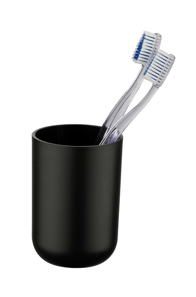 Toothbrush holder / mug, BRASIL, Ø 7,3 x H 10,3 cm, Black