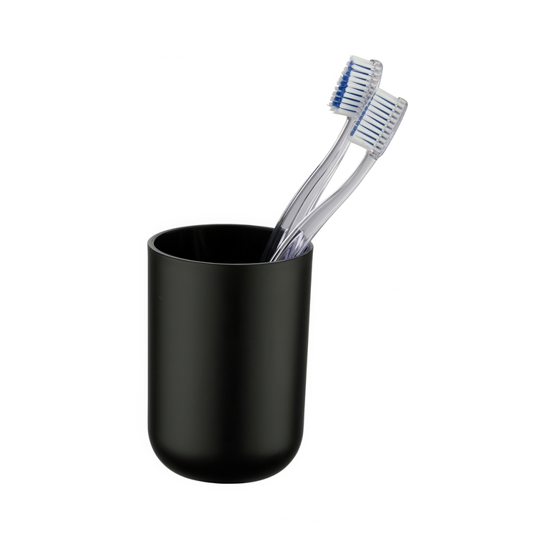 Toothbrush holder / mug, BRASIL, Ø 7,3 x H 10,3 cm, Black