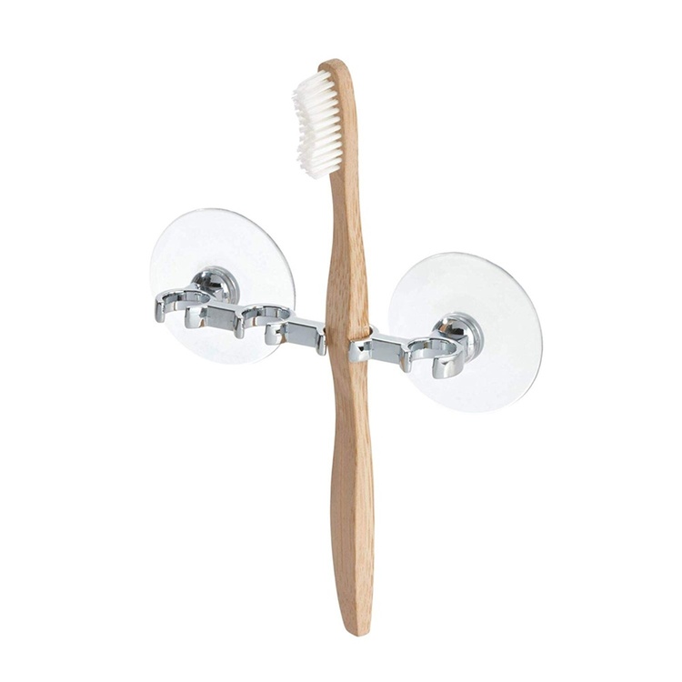 Toothbrush holder with suction cup, GIA, Inter Design, Silver