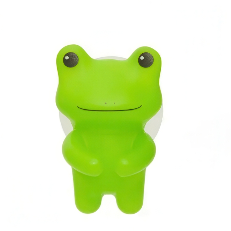 Toothbrush holder with suction, FROG, 4 x 5 x H 6 cm, Green