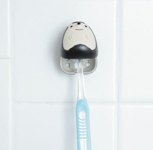 Toothbrush holder with suction, HEDGEHOG, Kikkerland, Brun / Beige