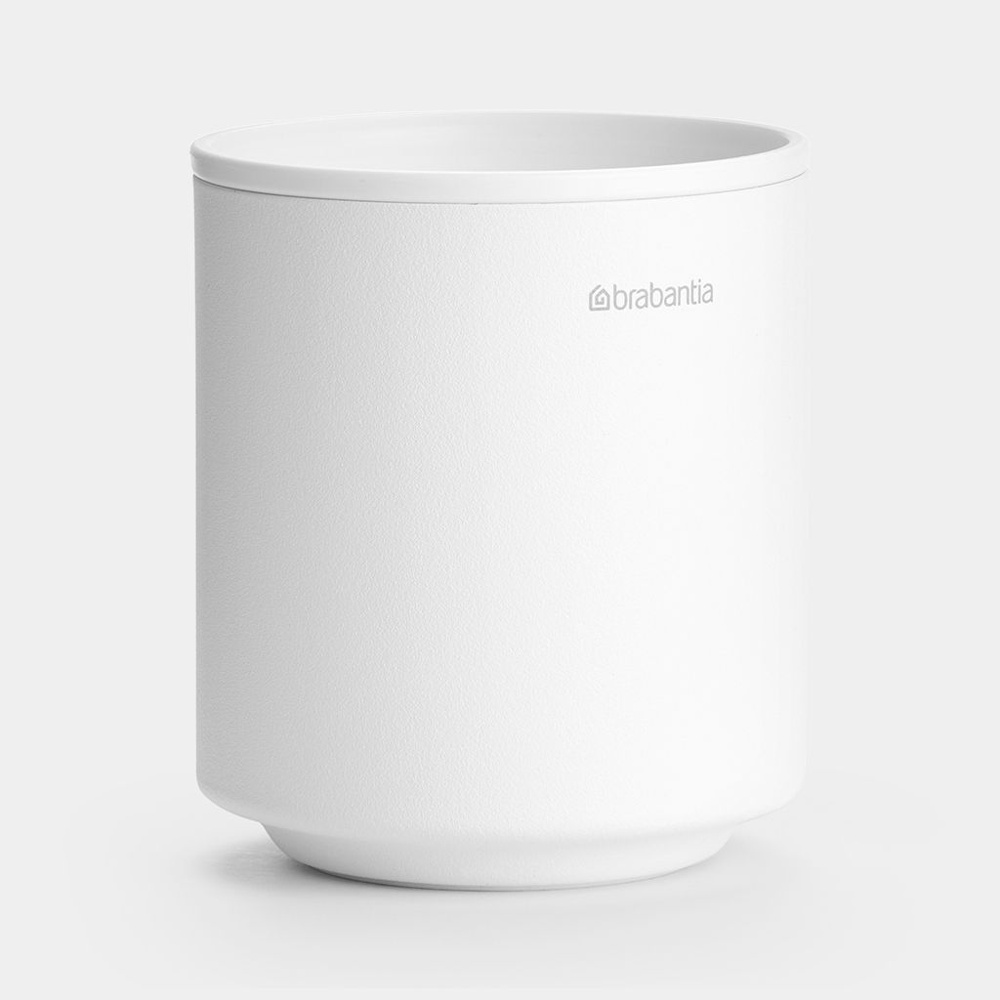 Toothbrush holder in metal, BRABANTIA MINDSET, Ø 8,1 x H 9,4 cm, White