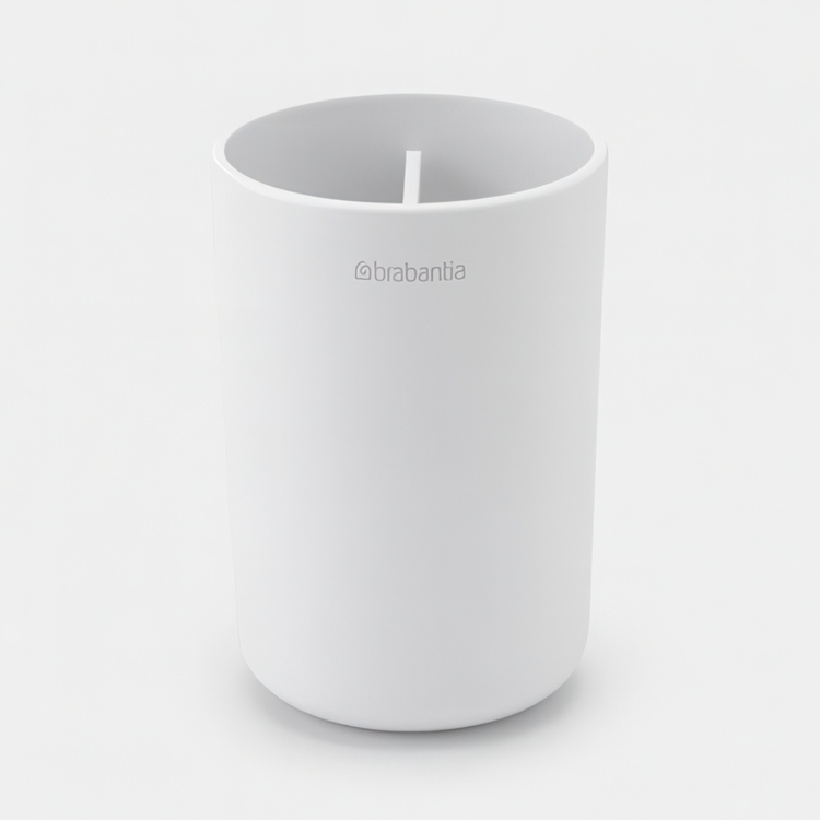 Toothbrush holder with divider, BRABANTIA RENEW, Ø7,6 x H 11 cm, White