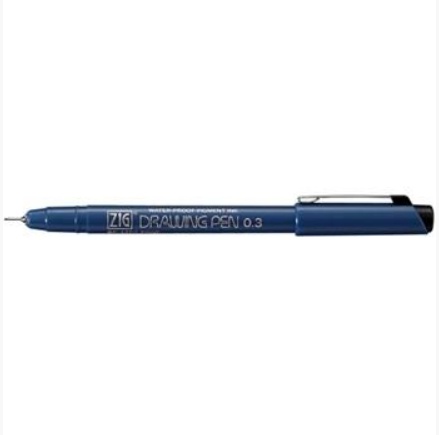 Drawer Pen Fineliner ZIG KUREATAKE 0,5 mm, black