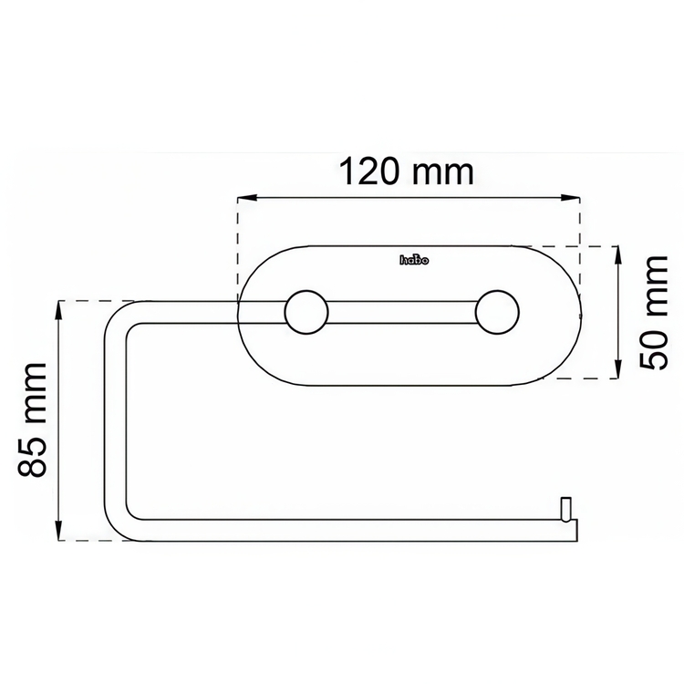 Toilet Paper Holder, Self-adhesive, HABO PLAIN, Stainless Steel