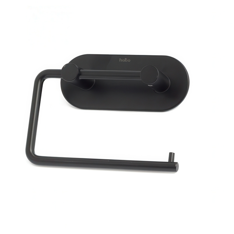 Self-adhesive toilet paper holder, HABO PLAIN, Black