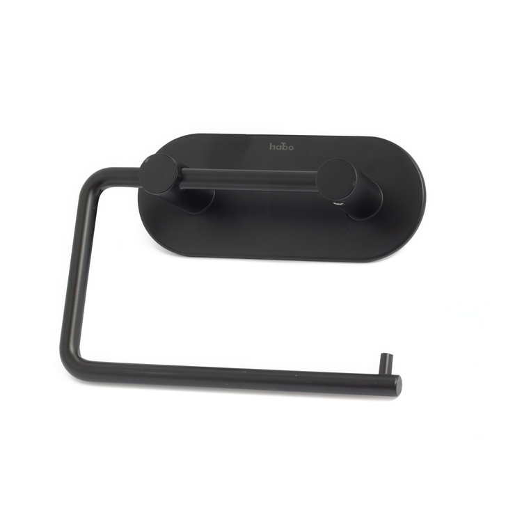 Self-adhesive toilet paper holder, HABO PLAIN, Black