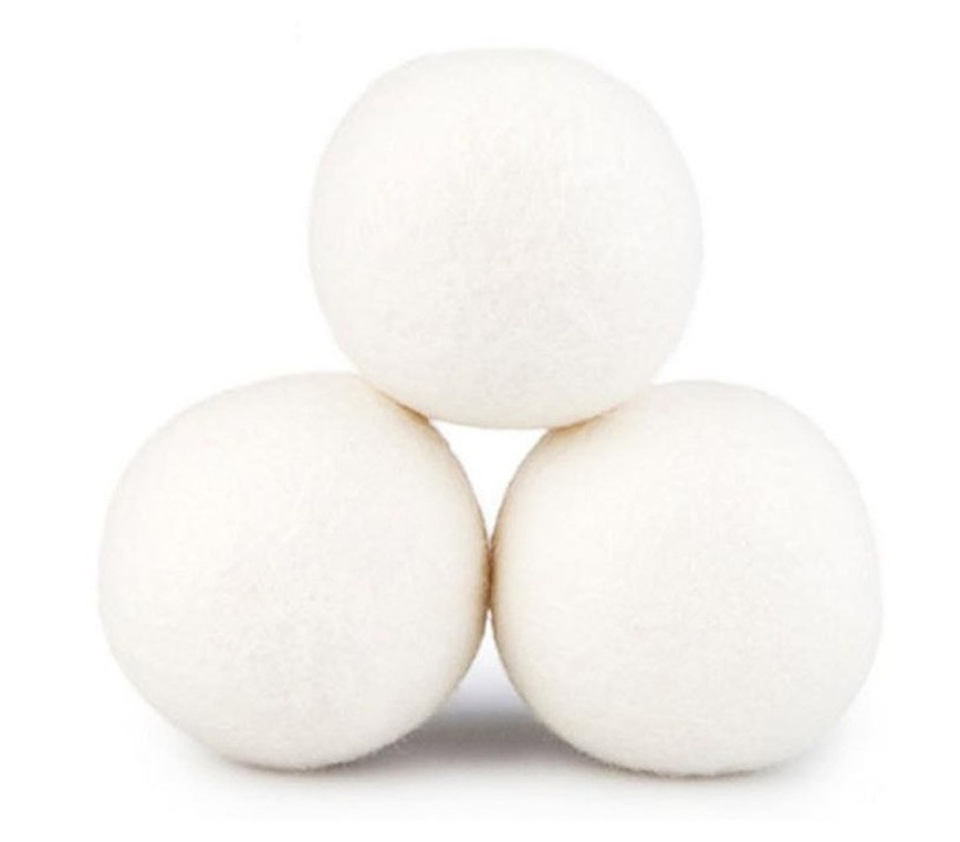 Drying balls in wool for the dryer, Set of 3, SFERE DI LANA, Ø 7 cm, White