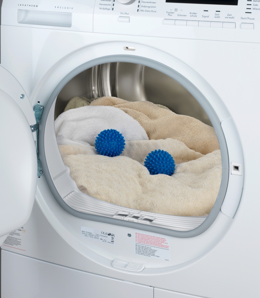 Drying balls for the dryer, Set of 2, SFERE PER ASCIUGATRICE, Ø 7 cm, Blue