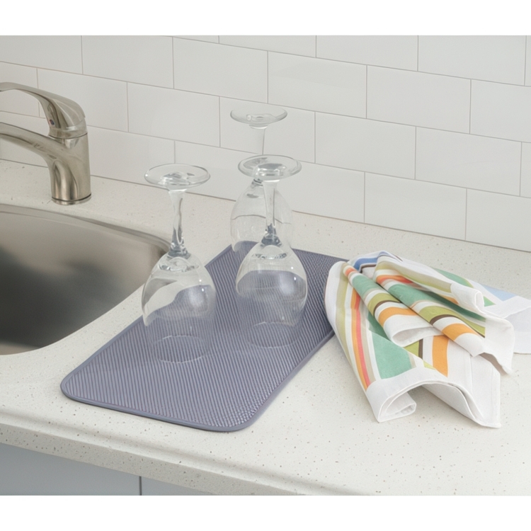 Drying Mat, in Microfiber, iDRY MINI, 23 x 46 cm, Grey