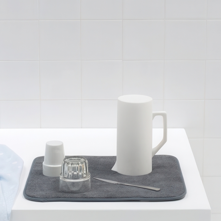 Dish Drying Mat, BRABANTIA MICROFIBRE , 47 x 40 cm, Dark Grey