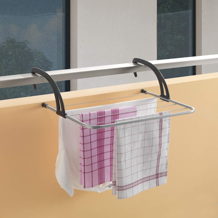 Drying rack, FAVONIO, 51 x 38 x H 17 cm, Silver / Black
