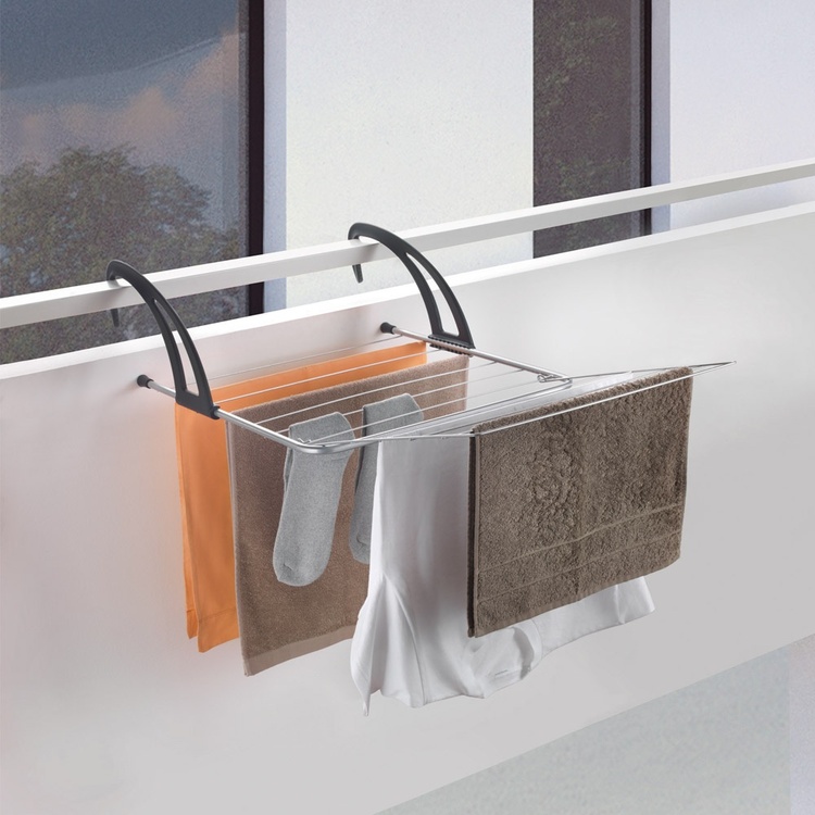 Drying rack, SERAM, 52 x 84 x H 20 cm, Silver / Black