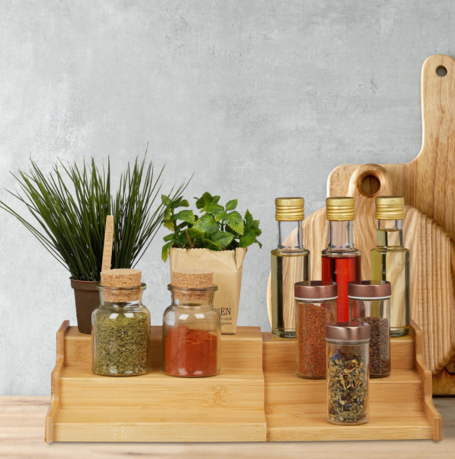Expandable Shelf, STRETCH BAMBOO RACK, 31 till 50 cm, Nature