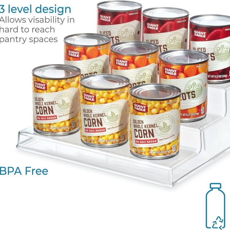 Rack, 3-Tiered, LINUS STADIUM ORGANIZER, 25,4 x 22,2 x H 8,9 cm, Transparent