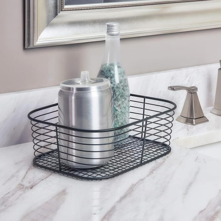 Wire basket, VIENNA SMALL, 24 x 19 x H 8 cm , Black