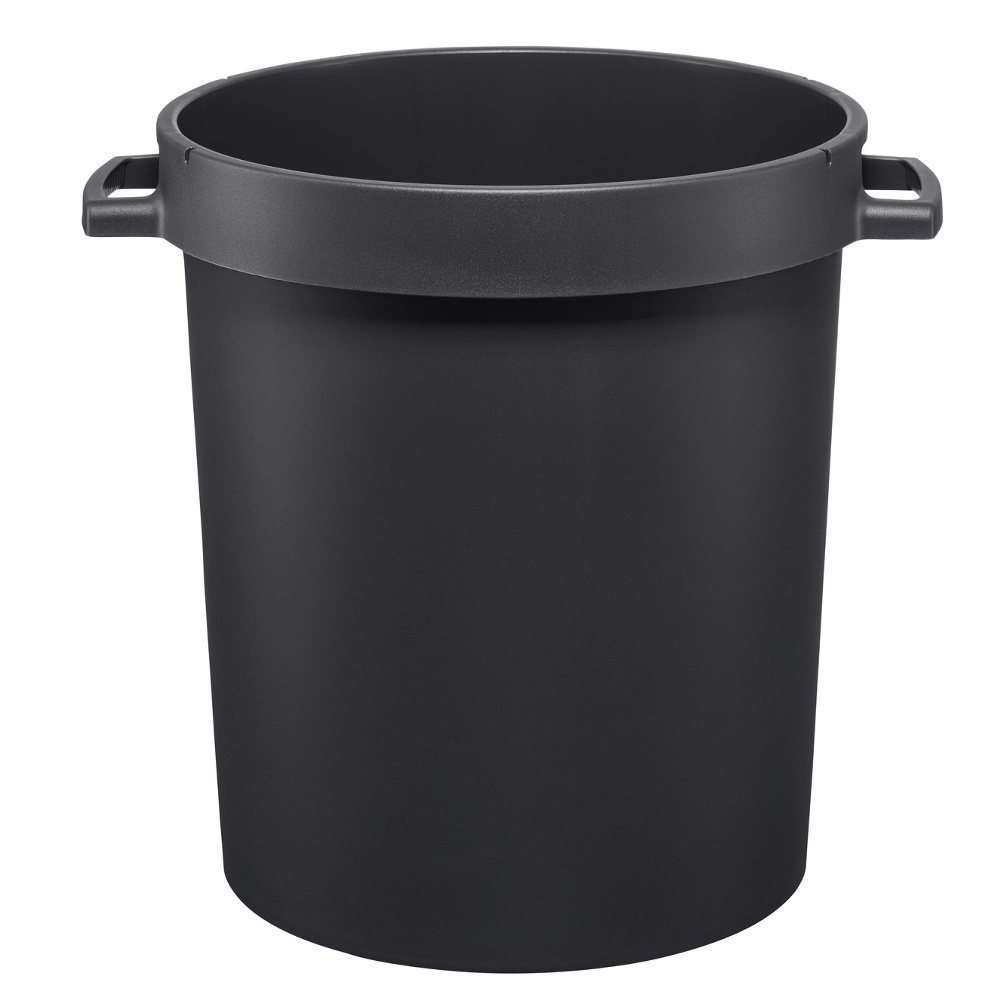 Bin with Lid and Handles, 45 L, WATER BARREL, 42 x 51 x H 46 cm, Black