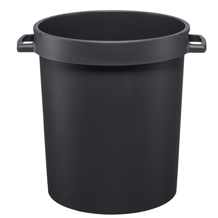Bin with Lid and Handles, 45 L, WATER BARREL, 42 x 51 x H 46 cm, Black