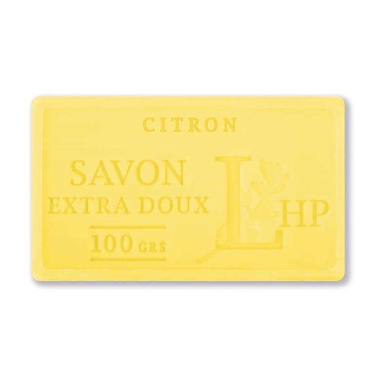 Soap with Lemon, 100 g, SAVON DE MARSEILLE CITRON, 8,5 x 5 x H 2,5 cm, Yellow
