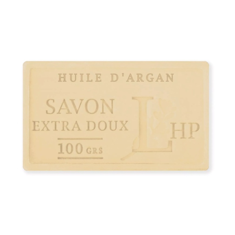Soap with Argan scent, 100 g, SAVON DE MARSEILLE D'ARGAN, 8,5 x 5 x H 2,5 cm, Offwhite