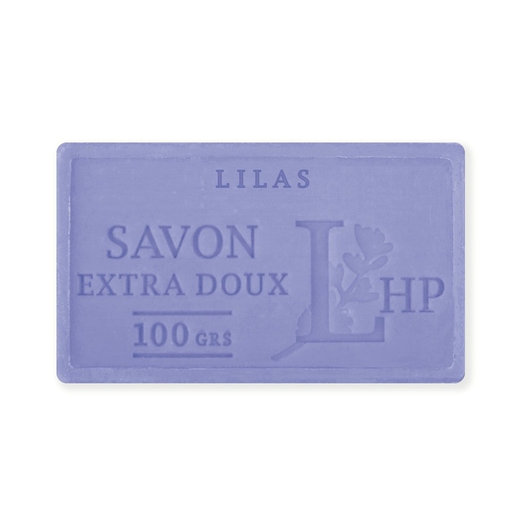 Soap with scent of Lily, 100 g, SAVON DE MARSEILLE LILAS, 8,5 x 5 x H 2,5 cm, Purple