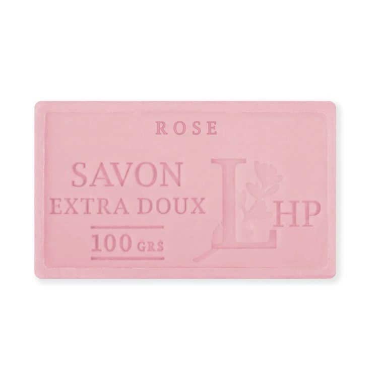 Soap with Rose scent, 100 g, SAVON DE MARSEILLE, 8,5 x 5 x H 2,5 cm, Soft Pink