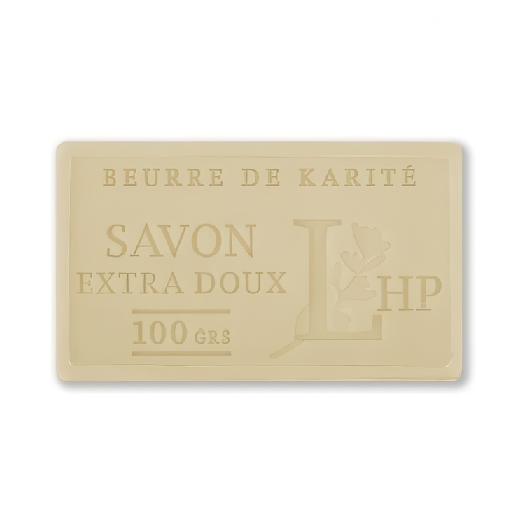 Soap with Shea Butter scent, 100 g, SAVON DE MARSEILLE KARITÉ, 8,5 x 5 x H 2,5 cm, Beige