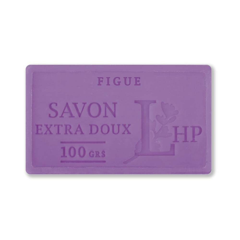 Soap with Fig, 100 g, SAVON DE MARSEILLE FIGUE, 8,5 x 5 x H 2,5 cm, Purple