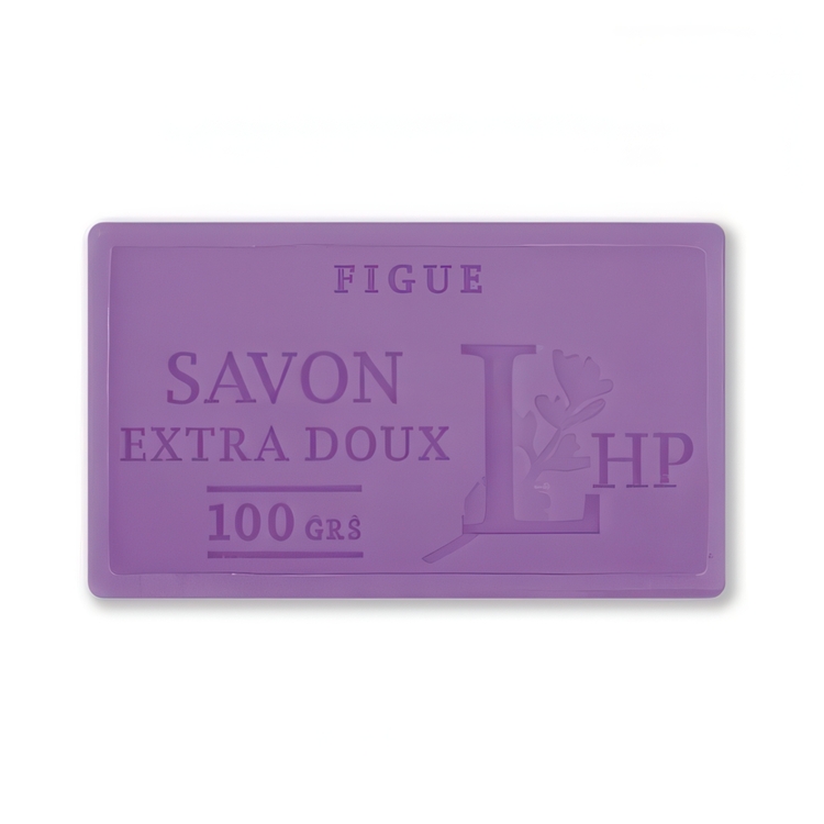Soap with Fig, 100 g, SAVON DE MARSEILLE FIGUE, 8,5 x 5 x H 2,5 cm, Purple