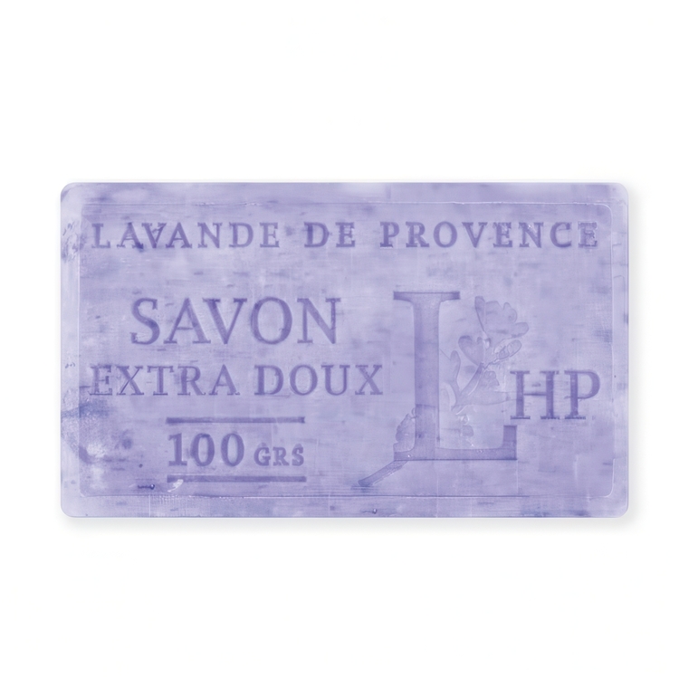 Soap with Lavender, 100,g, SAVON LAVANDE FLEURS, 8,5 x 5 x H 2,5 cm, Purple