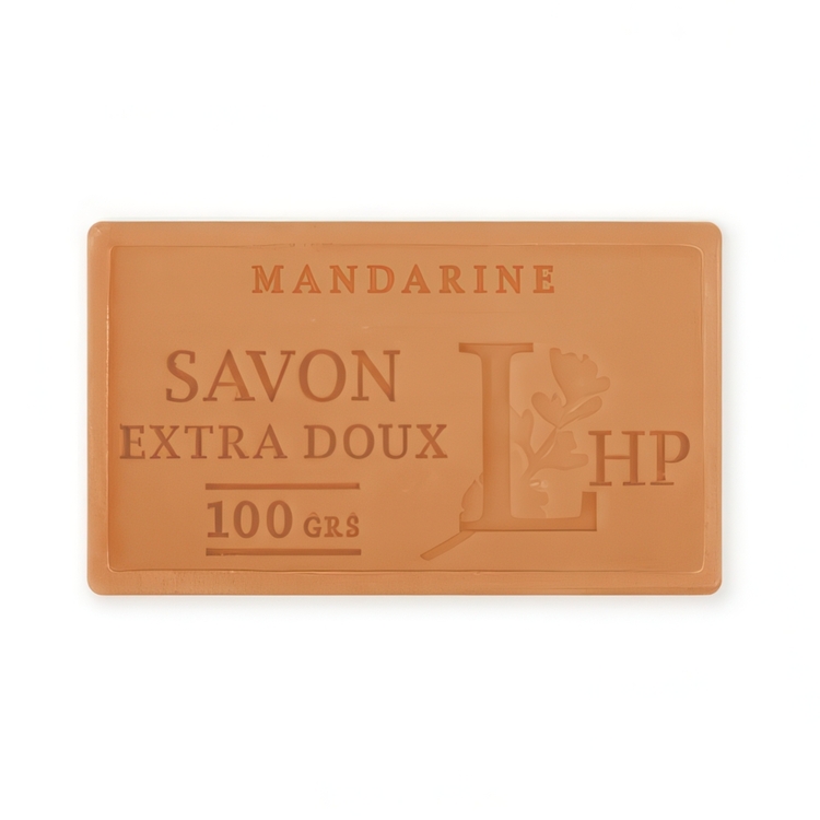 Soap with Mandarin Scent, 100 g, SAVON DE MARSEILLE MANDARIN, 8,5 x 5 x H 2,5 cm, Orange
