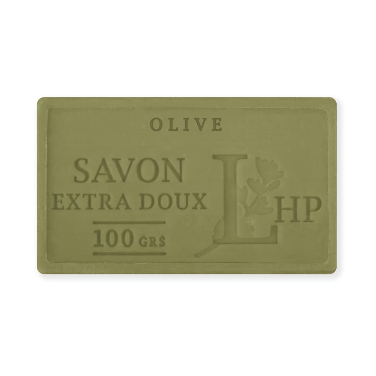 Soap with Olive oil, 100 g, SAVON DE MARSEILLE HUILE D'OLIVE, 8,5 x 5 x H 2,5 cm, Olive Green