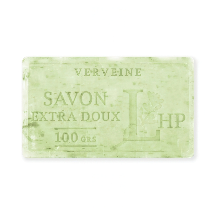 Soap with Verbena Leaves, 100 g, SAVON DE MARSEILLE VERVEINE FEUILLES, 8,5 x 5 x H 2,5 cm, Light Green