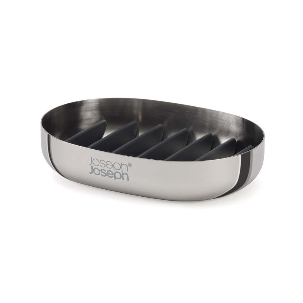 Soap cup in Stainless Steel, EASY STORE LUXE, 11.5 x 8 x H 2,5 cm, Joseph Joseph , Silver / Grey