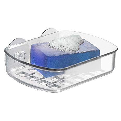 Soap tray with suction cup, SOAP DISH, 13 x 10 x H5 cm, Clear