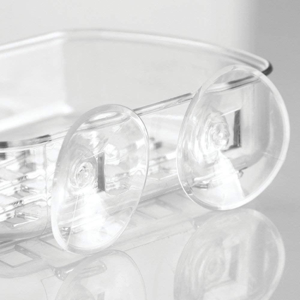 Soap tray with suction cup, SOAP DISH, 13 x 10 x H5 cm, Clear