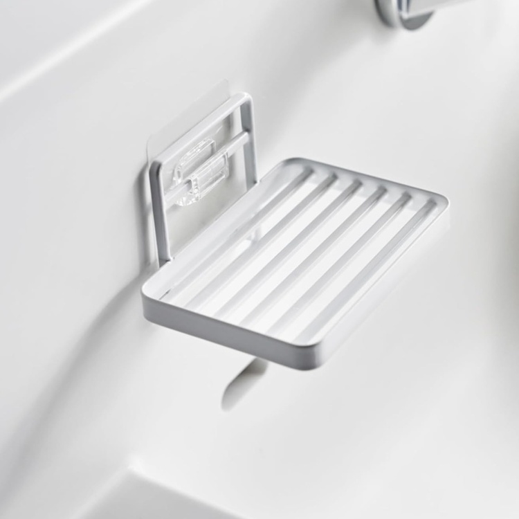Soap tray, Adhesive, TOWER, Yamazaki, White