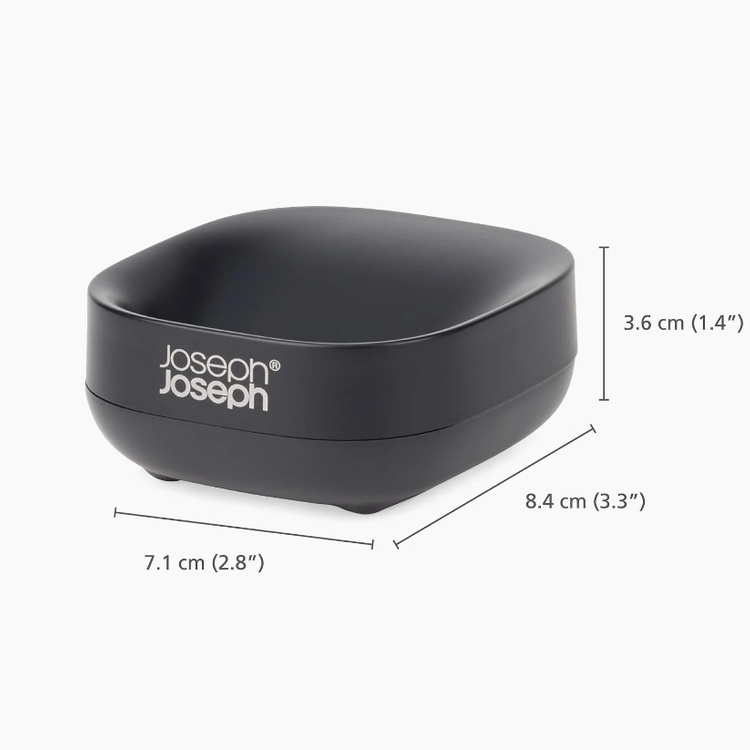 Soap Dish, SLIM COMPACT, Joseph Joseph, 7,1 x 8,4 x H 3,6 cm, Black