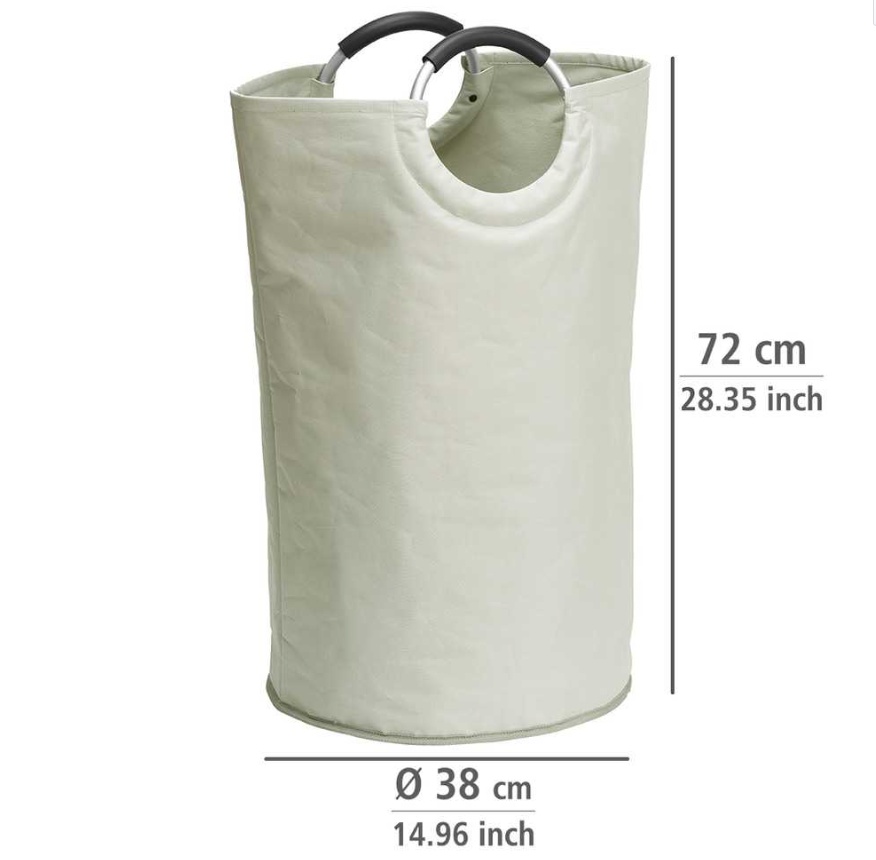 Laundry basket / Bag, 69 L, JUMBO, Ø 38 x H 72 cm, Off white