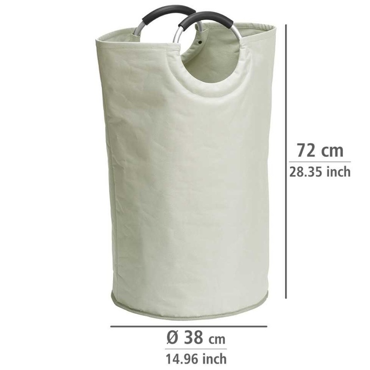 Laundry basket / Bag, 69 L, JUMBO, Ø 38 x H 72 cm, Off white