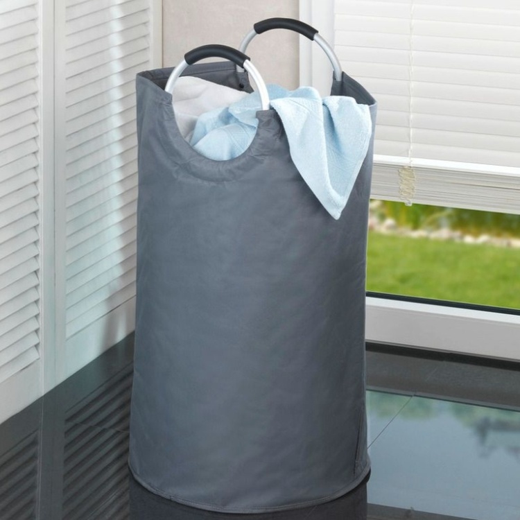 Laundry basket with handle 69L, Grey