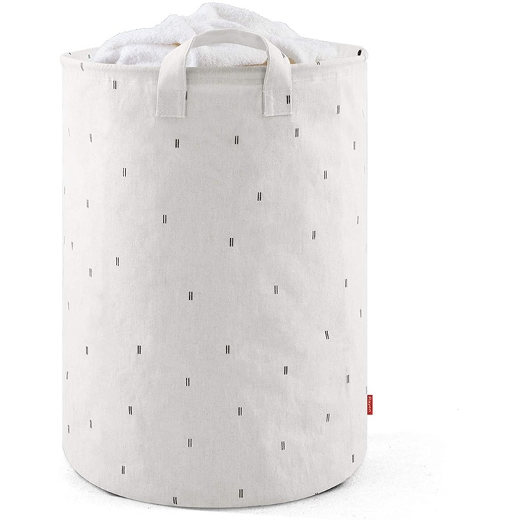 Laundry Basket / Storage Bag, CESTO PREMIUM, Ø 40 x H 55 cm, Offwhite