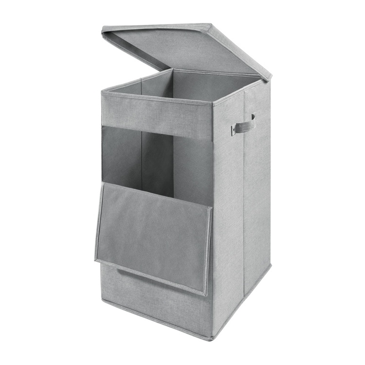 Laundry basket, collapsible, CODI HAMPER, 32 x 36 x H 60 cm, Grey