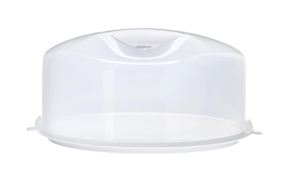 Cake box with lid, Portable, GASTROMAX, Ø 37 x H 16 cm , Transparent / White