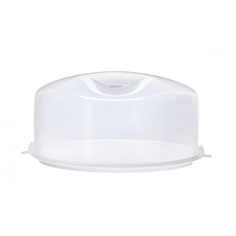 Cake box with lid, Portable, GASTROMAX, Ø 37 x H 16 cm , Transparent / White
