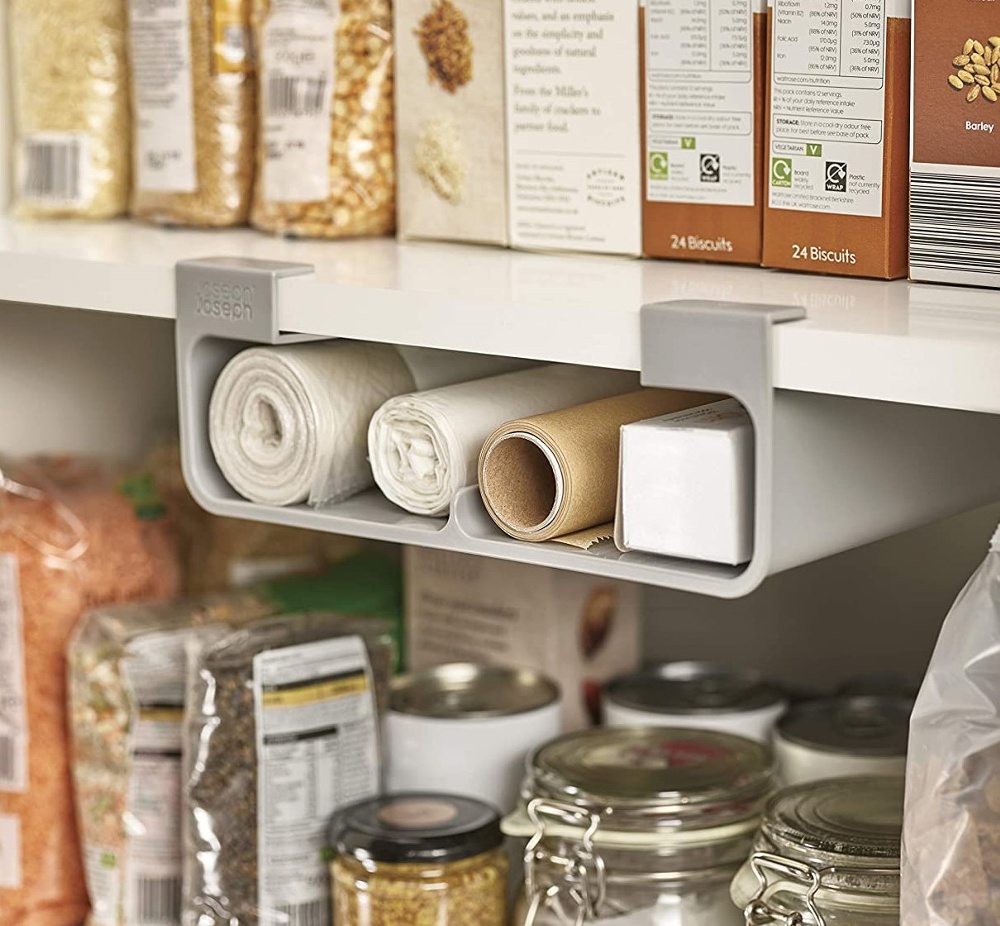 Under Shelf Organiser, CUPBOARD STORE FILM & FOIL, 26 x 22 x H 9 cm, Joseph Joseph, Grey