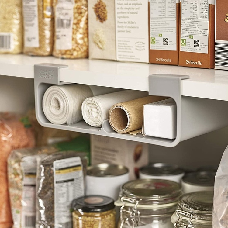 Under Shelf Organiser, CUPBOARD STORE FILM & FOIL, 26 x 22 x H 9 cm, Joseph Joseph, Grey